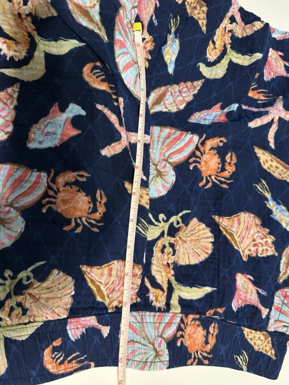 Talbots Medium Shorts Navy Seashell Beach Gauze Cotton Fish Cruise Vacation